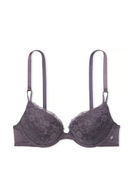 Кружевной комплект белья Victoria's Secret лиф и трусики тонг 1159837310 (Фиолетовый 38B/L)
