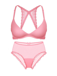 Комплект белья Victoria's Secret бюст Push-Up и трусики чики 1159837495 (Розовый S)