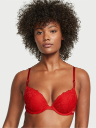 Женский комплект белья Victoria's Secret лиф Push-Up и трусики бразильяны 1159837546 (Красный 34A/S)
