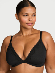 Комплект белья Victoria's Secret бралетт триангл и трусики тонг 1159837572 (Черный M)