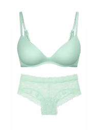 Комплект белья Victoria's Secret бюстгальтер Push-Up и трусики чики 1159837635 (Зеленый 32B/XS)