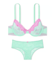 Комплект белья Victoria's Secret бюст и трусики чики 1159837637 (Бирюзовый 34B/S)