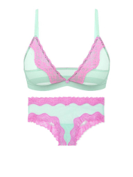 Комплект белья Victoria's Secret бралетт триангл и трусики чики 1159837641 (Бирюзовый XL)