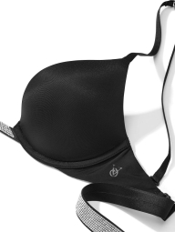 Комплект білизни зі стразами Victoria's Secret ліф Push-up та трусики тонг 1159837679 (Чорний 36C/L)