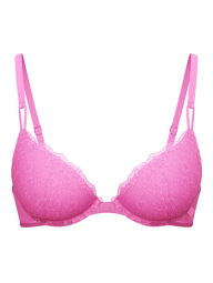 Женский комплект белья Victoria's Secret лиф Push-Up и трусики тонг 1159838471 (Розовый 36B/L)