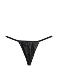 Комплект белья из экокожи Victoria's Secret бюст и трусики стринги 1159837705 (Черный 34A/S)