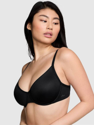 Комплект Victoria's Secret Pink бюст и трусики тонг 1159837749 (Черный 36B/M)