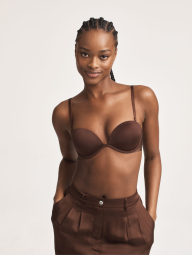 Комплект белья Victoria's Secret бюст Push-up и трусики чики 1159834337 (Коричневый 32C/S)