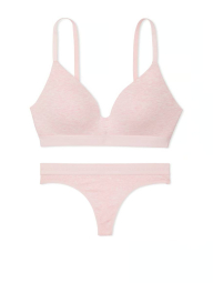 Жіночий комплект білизни Victoria's Secret бюст та трусики тонг 1159837792 (Рожевий 32C/S)