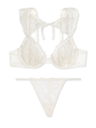 Кокетливый комплект белья Victoria's Secret бюст и трусики стринги 1159837864 (Молочный 34A/S)