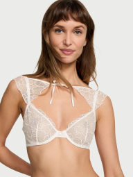 Кокетливый комплект белья Victoria's Secret бюст и трусики стринги 1159837864 (Молочный 34A/S)