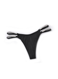 Комплект белья со стразами Victoria's Secret Push-up лиф и трусики бразильяны 1159837907 (Черный 42C/XXL)