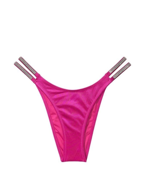 Женские высокие плавки бразильяны Victoria's Secret со стразами 1159826832 (Розовый XS)