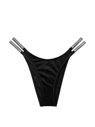 Женские плавки бразильяны Victoria's Secret со стразами 1159809486 (Черный, XL)