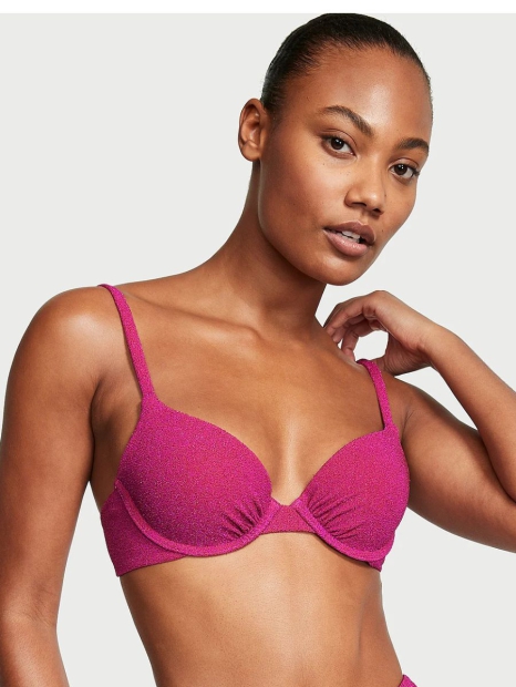 Роздільний купальник Victoria's Secret бюст Push-Up та плавки бразилії 1159822883 (Рожевий 34D/L)