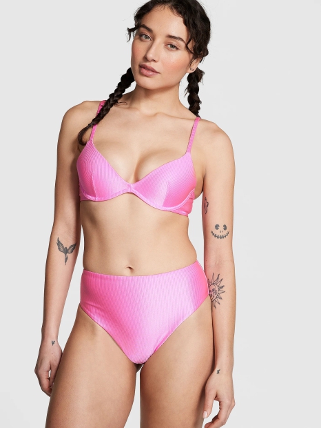 Раздельный купальник Victoria's Secret Pink топ Push-Up и высокие плавки чики 1159817083 (Розовый M)