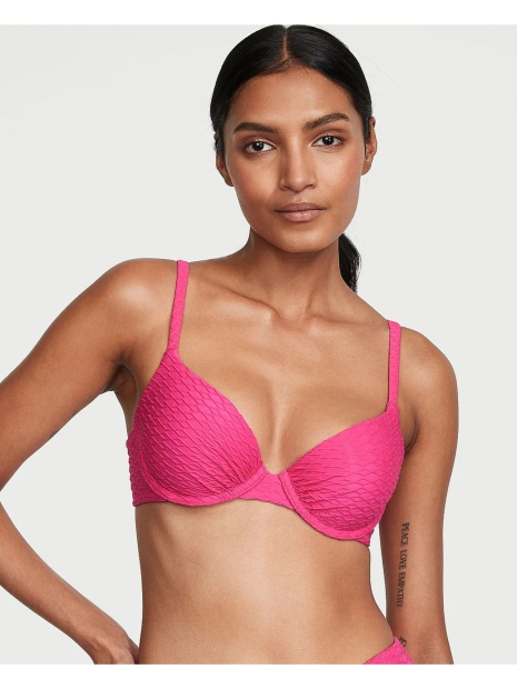 Раздельный купальник Victoria's Secret топ-бюст Push-Up и плавки чики 1159818267 (Розовый 32C/S)