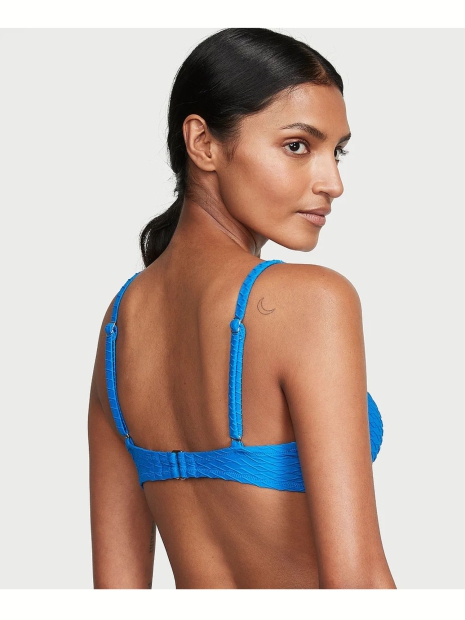 Раздельный купальник Victoria's Secret топ-бюст Push-Up и плавки бразильяна 1159826252 (Синий 38D/XL)