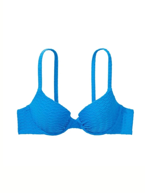 Раздельный купальник Victoria's Secret топ-бюст Push-Up и плавки бразильяна 1159826252 (Синий 38D/XL)