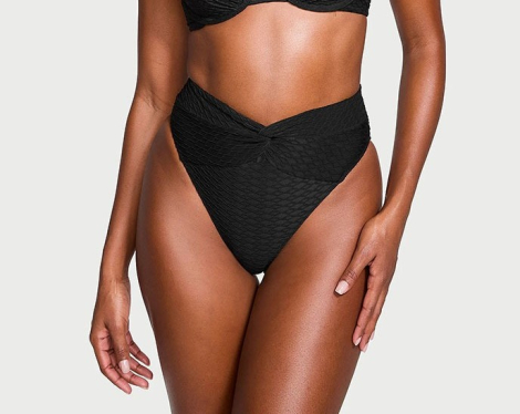 Роздільний купальник Victoria's Secret топ та плавки чики 1159834258 (Чорний 32C/S)