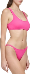 Раздельный купальник в рубчик Calvin Klein топ и плавки бикини 1159799694 (Розовый, XL)