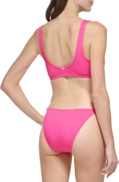 Раздельный купальник в рубчик Calvin Klein топ и плавки бикини 1159799694 (Розовый, XL)