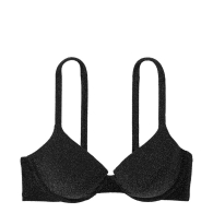 Раздельный купальник с шиммером Victoria's Secret топ Push-Up и плавки чики 1159823310 (Черный 32C/S)