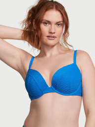 Раздельный купальник Victoria's Secret топ-бюст Push-Up и плавки чики высокие 1159830991 (Синий 34B/S)