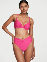 Раздельный купальник Victoria's Secret топ-бюст Push-Up и плавки чики 1159832018 (Розовый 32C/S)