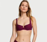 Раздельный купальник с юбкой Victoria's Secret топ и плавки чики 1159834265 (Бордовый 32A/XS)
