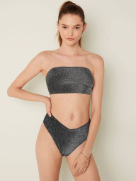 Раздельный купальник Victoria's Secret Pink бандо и плавки чики 1159836948 (Черный L)