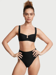 Раздельный купальник Victoria's Secret топ и плавки чики 1159838004 (Черный 32A/XS)