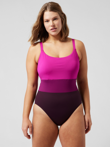 Сдельный женский купальник Athleta с открытой спиной 1159772811 (Розовый, M)