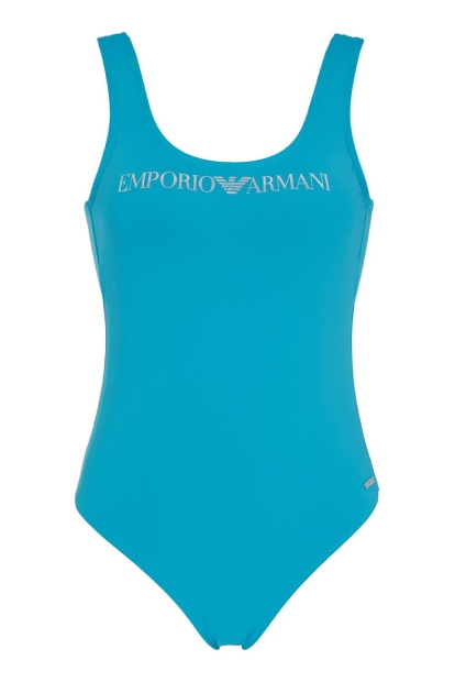 Сдельный купальник Emporio Armani с логотипом 1159826307 (Бирюзовый M)