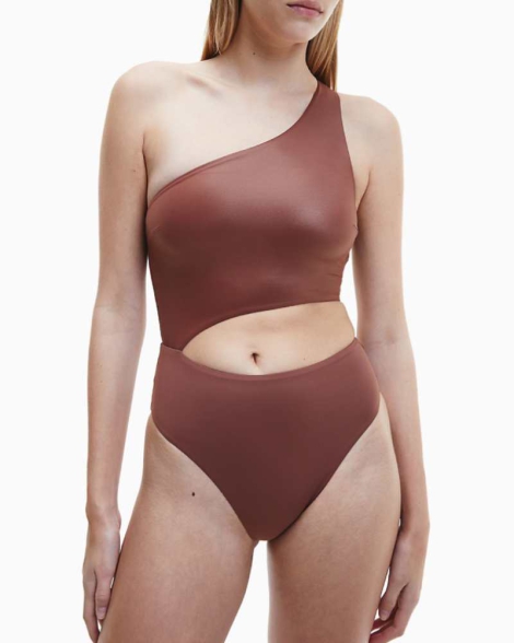 Купальник Calvin Klein на одне плече 1159829512 (Коричневий L)