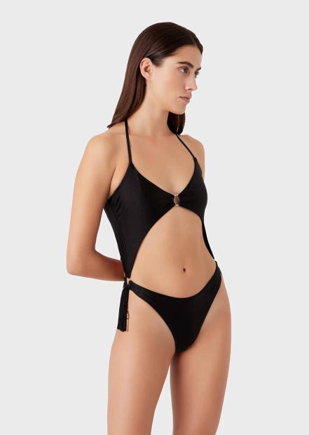Купальник Emporio Armani з бахромою 1159832242 (Чорний L).