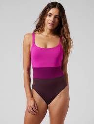 Сдельный женский купальник Athleta с открытой спиной 1159772811 (Розовый, M)