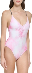 Сдельный купальник Calvin Klein с декоративными сборками 1159788427 (Розовый, L)