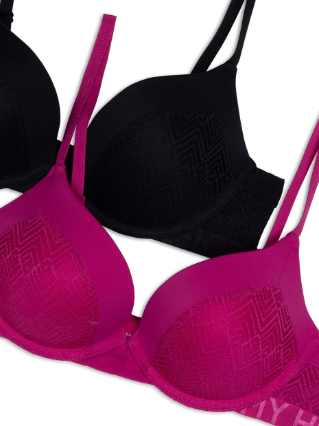 Набор бюстгальтеров Tommy Hilfiger Push-Up 1159832182 (Черный/Розовый 36C)