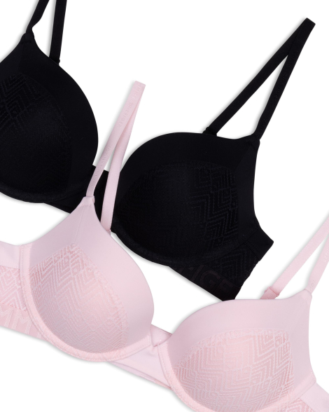Набор бюстгальтеров Tommy Hilfiger Push-Up 1159833314 (Черный/Розовый 36C)