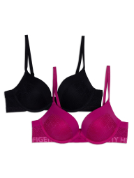 Набор бюстгальтеров Tommy Hilfiger Push-Up 1159832182 (Черный/Розовый 36C)