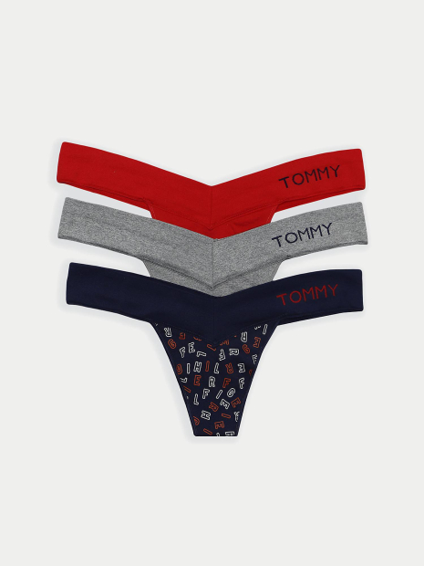 Женские гладкие трусики тонг Tommy Hilfiger набор 1159771491 (Разные цвета, XL)