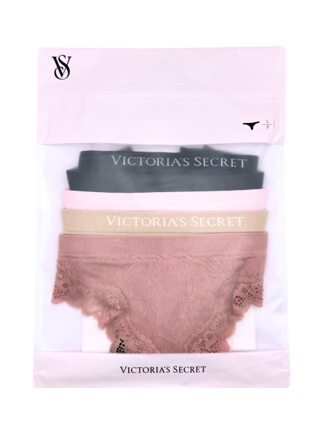 Женские трусики тонг Victoria's Secret набор 1159806683 (Разные цвета, S)