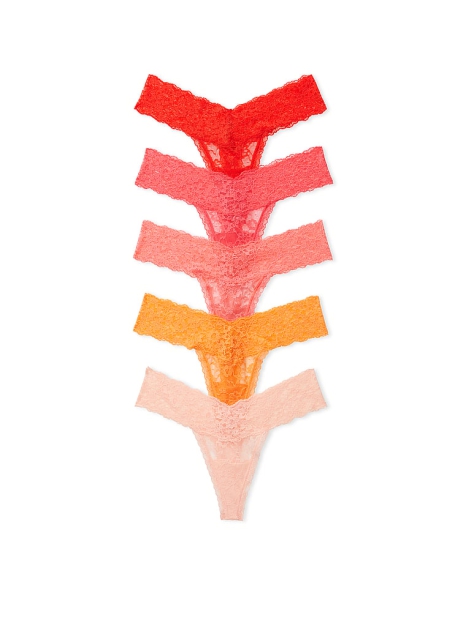 Мереживні жіночі трусики тонг Victoria's Secret набір 1159810027 (Різнокольоровий, XL)