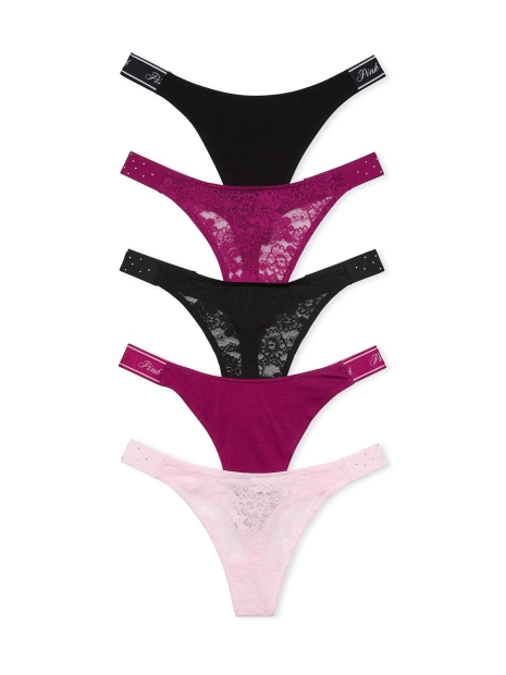 Жіночі трусики тонг Victoria's Secret PINK набір 1159819950 (Різні кольори S)