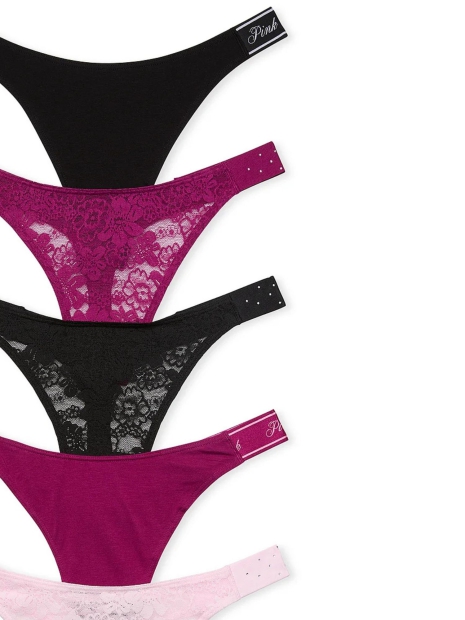 Жіночі трусики тонг Victoria's Secret PINK набір 1159819950 (Різні кольори S)