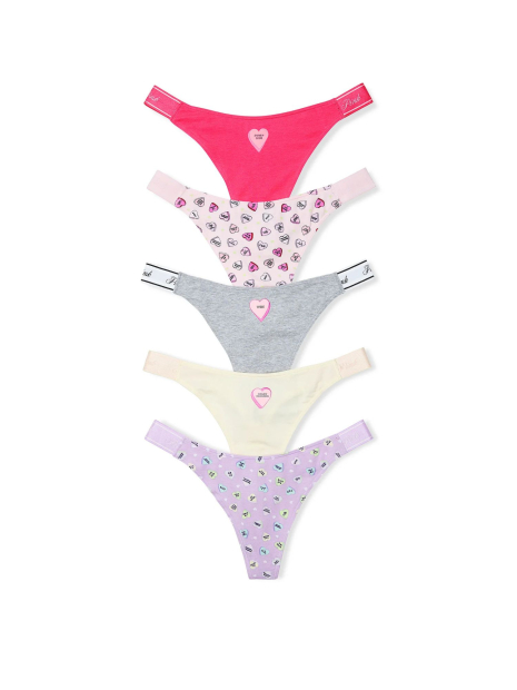 Женские трусики тонг Victoria's Secret Pink набор 1159831881 (Разные цвета L)