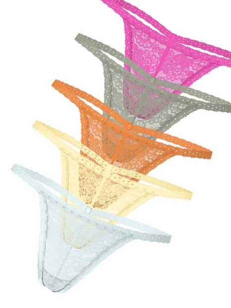 Набор кружевных трусиков Victoria's Secret Pink стринги 1159832222 (Разные цвета XL)