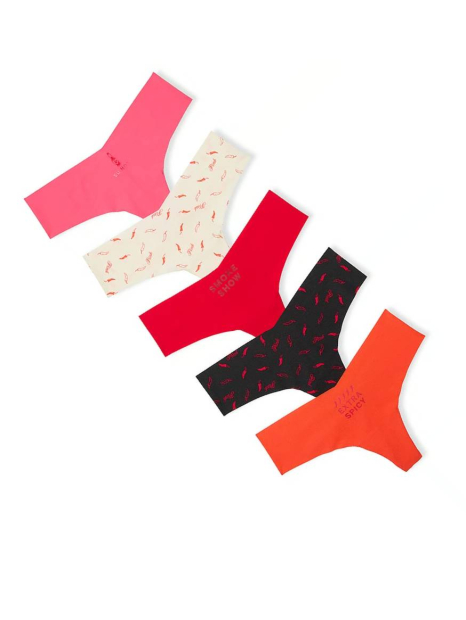 Набор бесшовных трусиков Victoria's Secret Pink тонг 1159833114 (Разные цвета S)