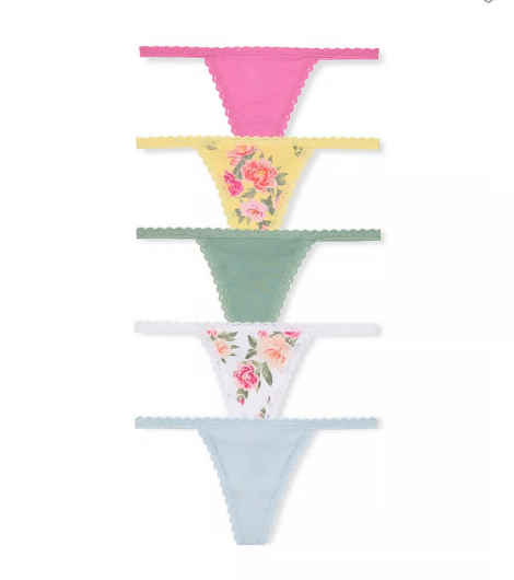 Набір з 5 трусиків Victoria's Secret стрінги 1159834117 (Різні кольори M)